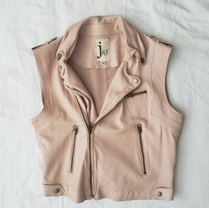 JKT nyc nude soft leather moto vest M